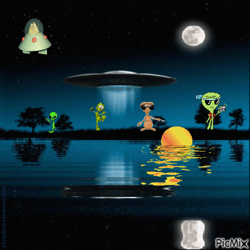 Aliens (version cartoon) - GIF animasi gratis
