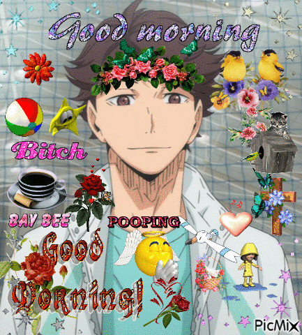 Haikyuu good morning - Бесплатный анимированный гифка