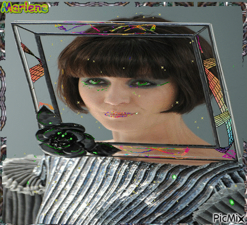 Portrait Woman Colors Deco Glitter Glamour - 免费动画 GIF