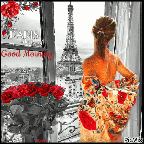 Good Morning. From Paris with Love. - Ingyenes animált GIF