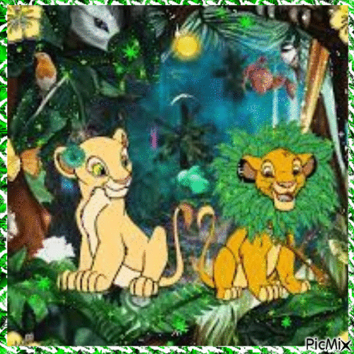 Jeunes Simba et Nala - Ilmainen animoitu GIF