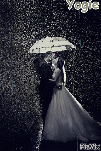romantisme de la pluie - Gratis animeret GIF