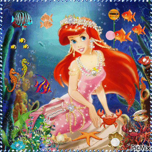Ariel. Disney. Mermaid 2 - GIF เคลื่อนไหวฟรี