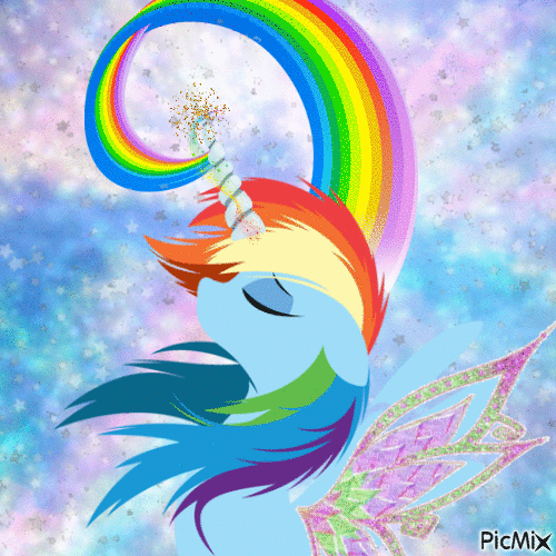 Rainbow Dash Unicorn - GIF เคลื่อนไหวฟรี