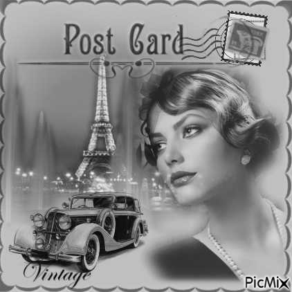 Post Card Paris - δωρεάν png
