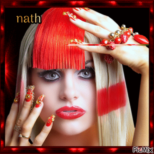 Femme avec vernis à ongle rouge,concours - Animovaný GIF zadarmo