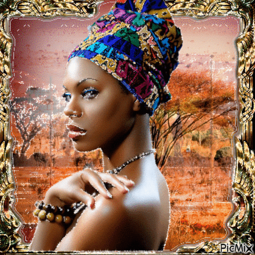 Retrato de una belleza africana - GIF เคลื่อนไหวฟรี