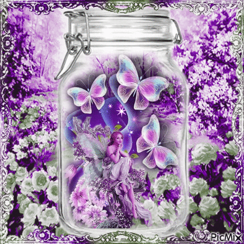 Schmetterlinge in einem Glas - GIF animé gratuit