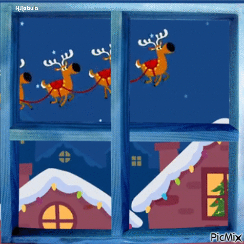 Santa and Elves /Happy Holidays - Animovaný GIF zadarmo