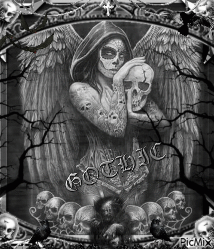 skull dark angel - Δωρεάν κινούμενο GIF