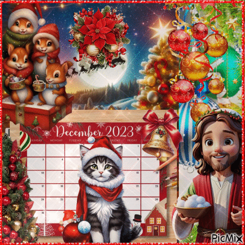 Calendario diciembre 2023 - Безплатен анимиран GIF