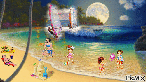 a la plage - Безплатен анимиран GIF