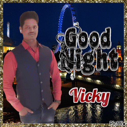 Good night Vicky - GIF animasi gratis