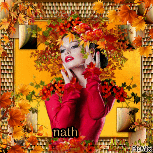 Belle femme de l'automne,concours - GIF animé gratuit