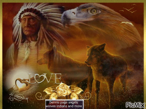 DENNIS PAGE ANGELS WOLVES INDIANS AND MORE - Bezmaksas animēts GIF