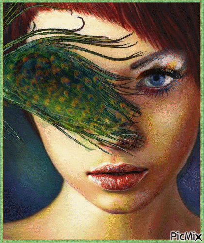 peacock lady - Gratis geanimeerde GIF