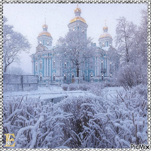 церковь зимой - Bezmaksas animēts GIF