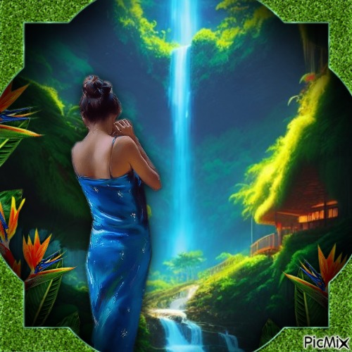 Walk to the Waterfall-RM-04-03-24 - 免费PNG