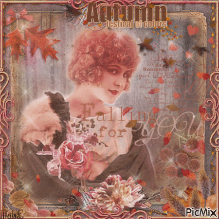 Vintage d'Automne en Rose et Brun - 無料のアニメーション GIF