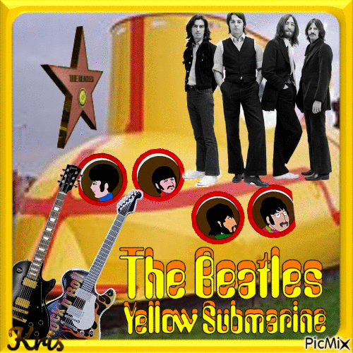 The Beatles "Yellow Submarine - Besplatni animirani GIF
