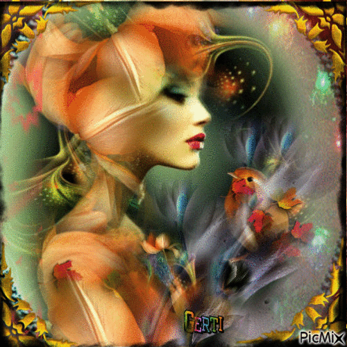 Autumn fantasy girl - Δωρεάν κινούμενο GIF