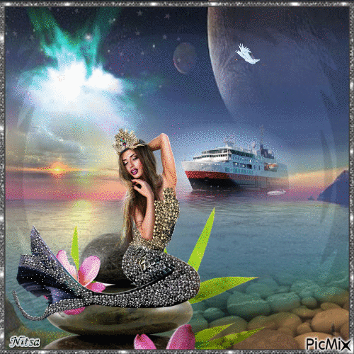 beautiful shiny Mermaid - Бесплатный анимированный гифка