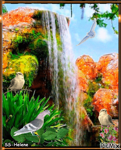 Waterfall.- - GIF animado gratis