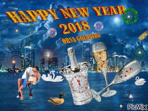 HAPPY NEW YEAR 2018 - Darmowy animowany GIF