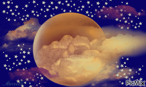 🌙🌟Lune et nuages☁️ - Free animated GIF
