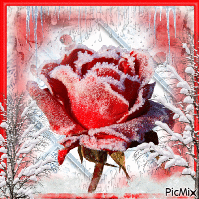 frosted rose - Gratis animerad GIF