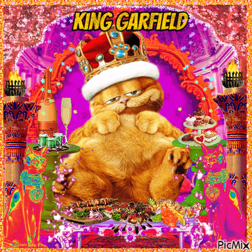 King Garfield - Animovaný GIF zadarmo