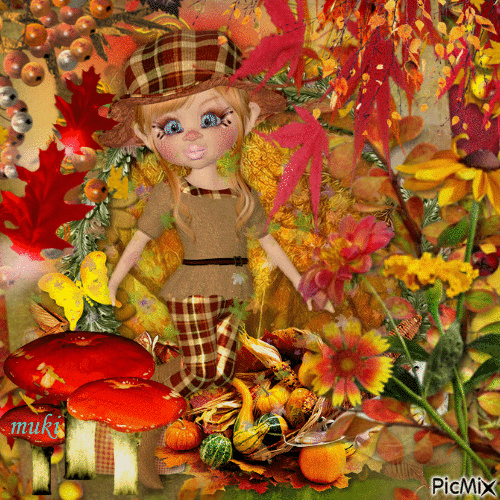 Autumn fairy - Безплатен анимиран GIF