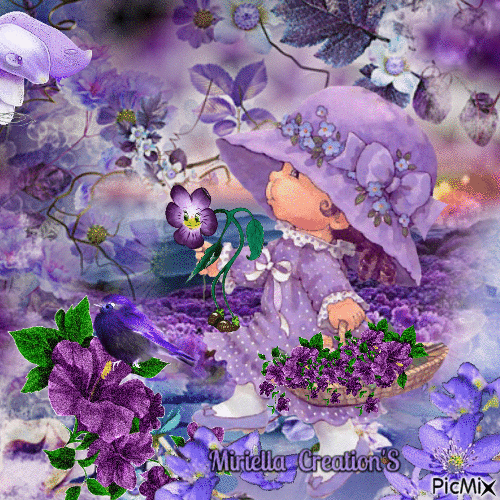Contest! Paysage  poétique en  violet - Gratis geanimeerde GIF