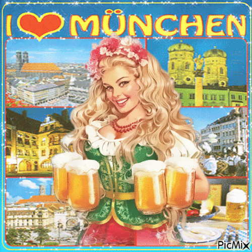 Munich City in Germany - Бесплатный анимированный гифка