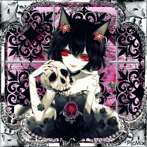 girl cat demon - Nemokamas animacinis gif