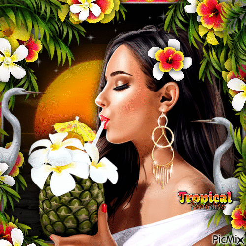 Tropical Woman-RM-02-03-24 - Gratis animerad GIF