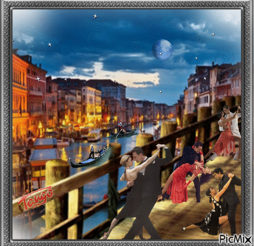 Tango sur le grand canal de Venise. - Gratis geanimeerde GIF
