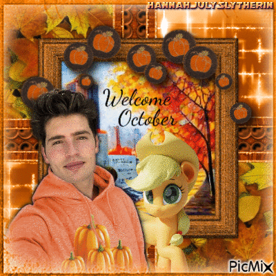 {=}Welcome October with Gregg & Applejack{=} - Free animated GIF