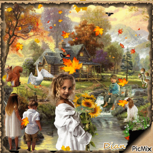 Autumn Leaves Gently Falling... - GIF animasi gratis