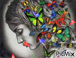 Amando mariposas - Free animated GIF