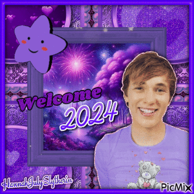 {♠}William Moseley - Welcome 2024 in Purple{♠} - Gratis animeret GIF