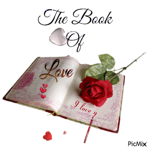 rose book love - GIF animé gratuit