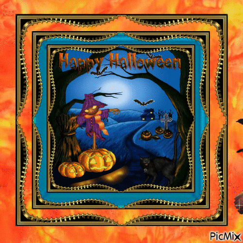 Halloween Scene - Free animated GIF