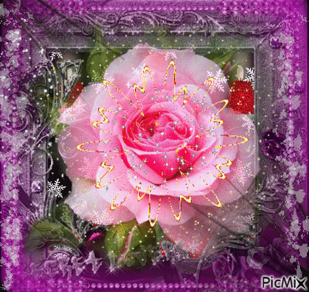 Rózsaszín rózsa - Бесплатный анимированный гифка