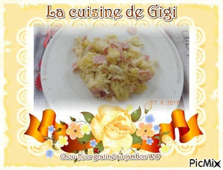 Chou-fleur gratiné au jambon WW - Free PNG