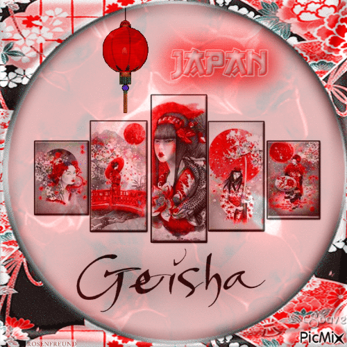 Geisha in rot - Δωρεάν κινούμενο GIF