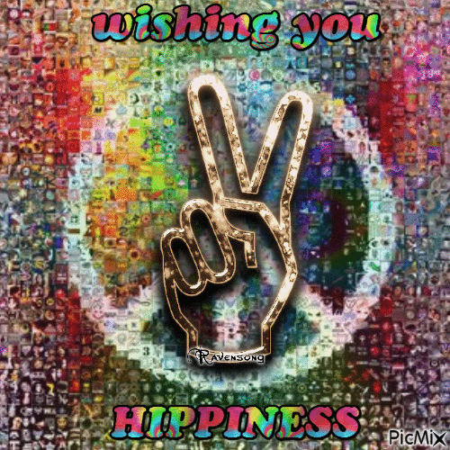 wishing you hippiness - GIF animado grátis