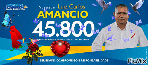 LUIS CARLOS AMANCIO—45.800- VOTE CERTO, VOTE NO HONESTO E QUALIFICADO. - Бесплатный анимированный гифка