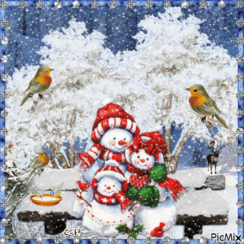Bonhomme de neige - GIF animate gratis