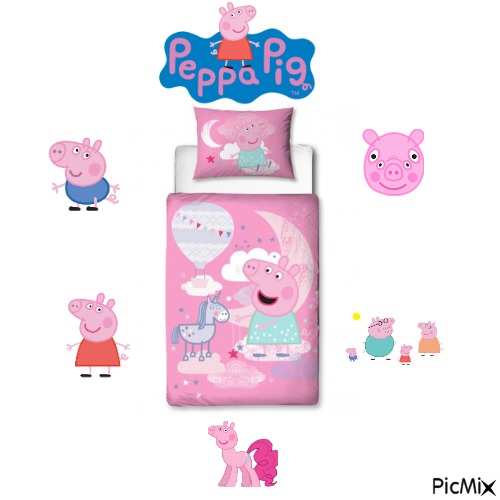 PEPPA PIG  STARDUST   4 IN 1 BEDDING BUNDLE SET - png ฟรี